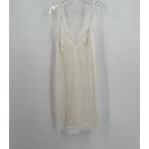 Vintage Sliperfection Womens Babydoll Slip Dress Size 36B‎ Cream Festival Fairy